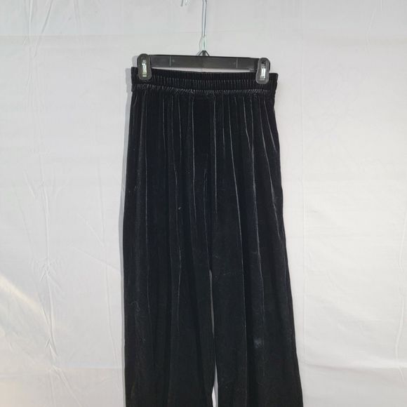 French Connection High Waist Wide Leg Velour Pull Crop Lounge Pants M US8 UK12 - Picture 2 of 9